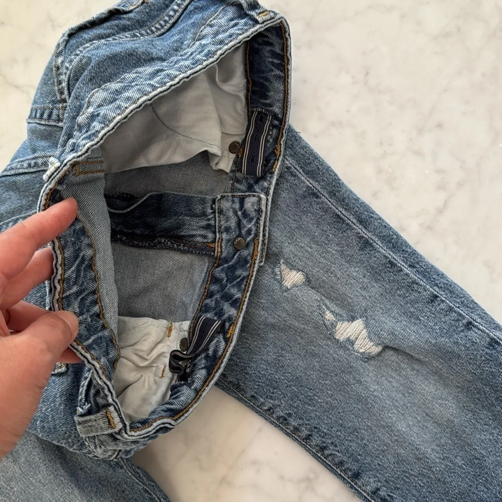 Gap Kids Girls Size 10 Plus Girlfriend Jeans Distressed Medium Wash Denim